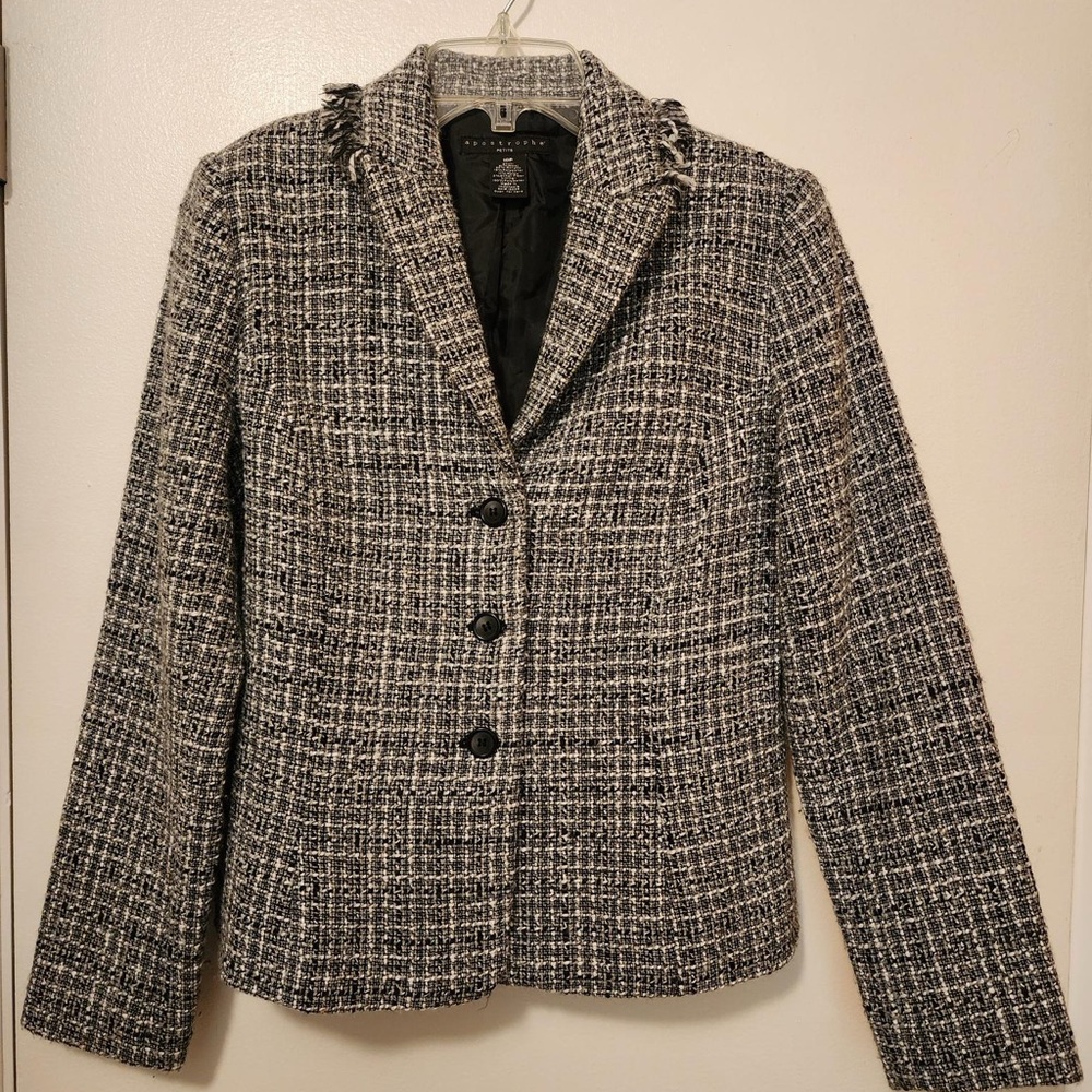 Apostrophe Monochrome Tweed Blazer
